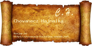 Chovanecz Hajnalka névjegykártya